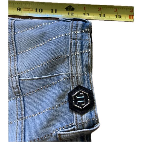 Philipp Plein Súper High Waist Jegging Rinestone Jeans Women’s Reg Size 28 - Picture 5 of 10